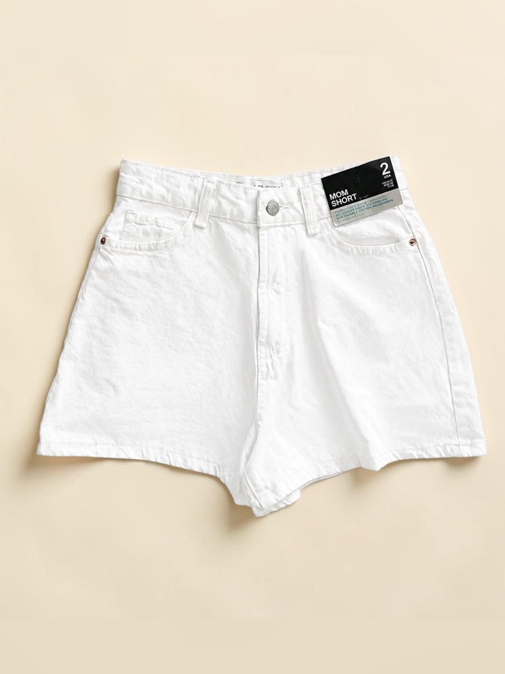 NWT PRIMARK white mom short size 2 new with tags
